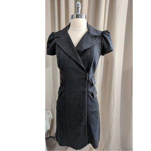 LAUNDRY BY DESIGN Moto Dress Asymmetric Zip Gray